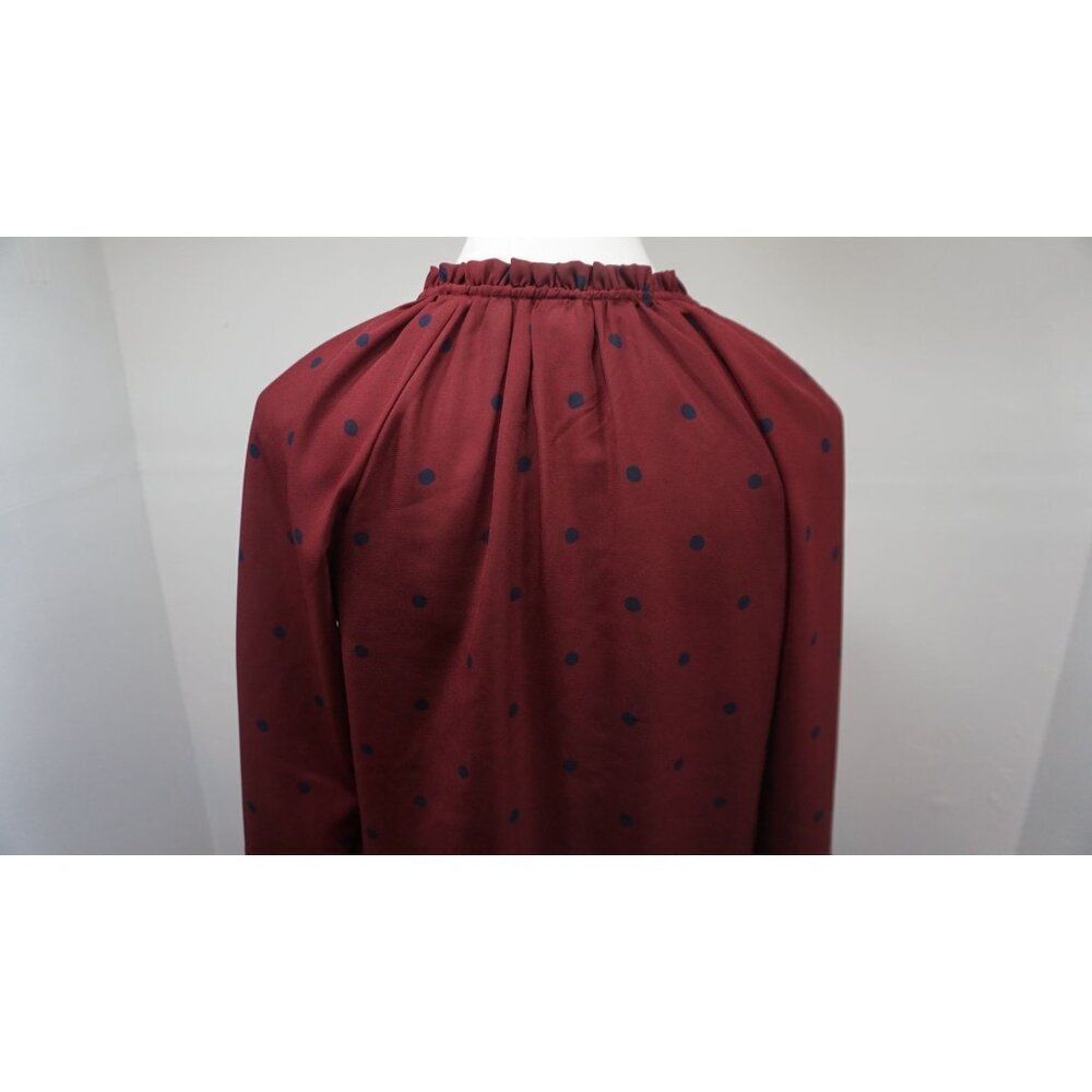 Old Navy Women’s Burgundy Polka Dot Georgette Swing Top - Size S - Picture 11 of 14